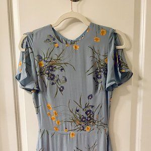 Reformation Marjorie Light Blue Floral Midi Dress